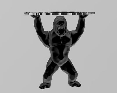 Kong gorila estilo Orlinski mayordomo bandeja memes ender 3 deco cocina red resina pla 3d print model - Mito3D