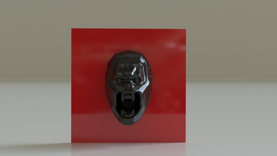 kong relief head kong lowpoly head art decoration artistique  3d print model - Mito3D