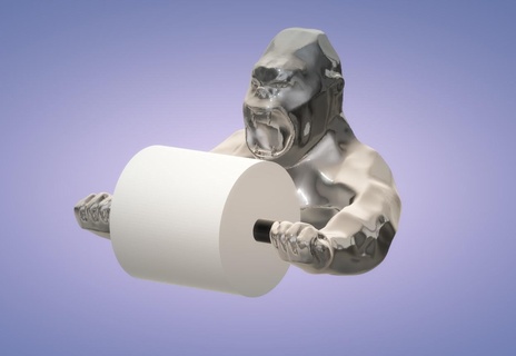 kong style Orlinski toilette papier titulaire soutien wc meme ender 3 art gorille majordome Accueil maison tendance étagère décoration intérieur animal 3d print model - Mito3D