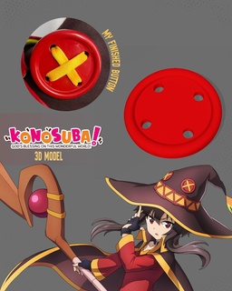 konosuba megumin sombrero botón cosplay Moda anime apuntalar policía 3d print model - Mito3D