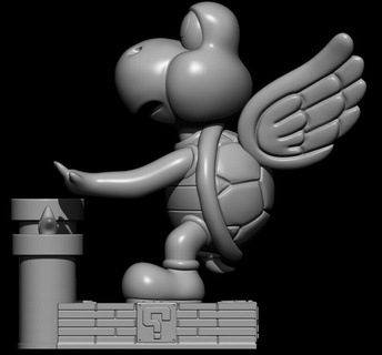 Koopa Unterstützung trug Tasse Bitte coop stl Griff Mario 3d print model - Mito3D