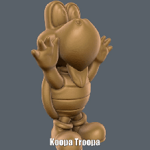koopa troopa easy print support 3d print model - Mito3D