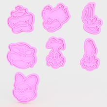 koopalings mario bros cookie cutter set 7 home ludwig lemmy roy iggy wendy morton koopa larry stamp cookies cook cithen cutters 3d print model - Mito3D