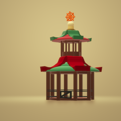 Koreli Budist tapınak şakak mabet mimari Kore güney tapınaklar Budizm 3D print model - Mito3D