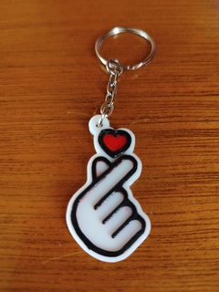 korean heart keychain korea valentine's day kpop k-pop 3d print model - Mito3D