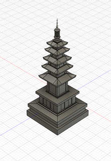 Koreanisch traditionell Pagode 3d print model - Mito3D