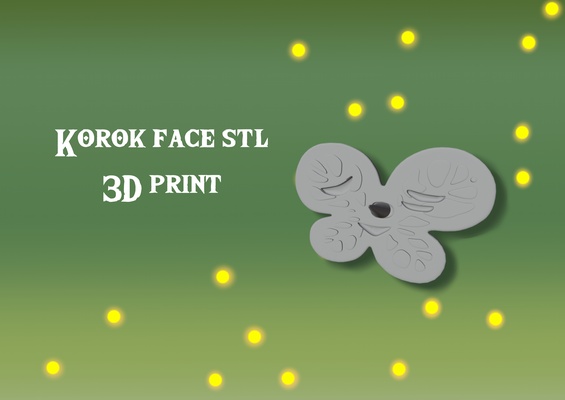 korok hoja cara 1 arte leyenda of zelda totk botw viento despertar 3d print model - Mito3D