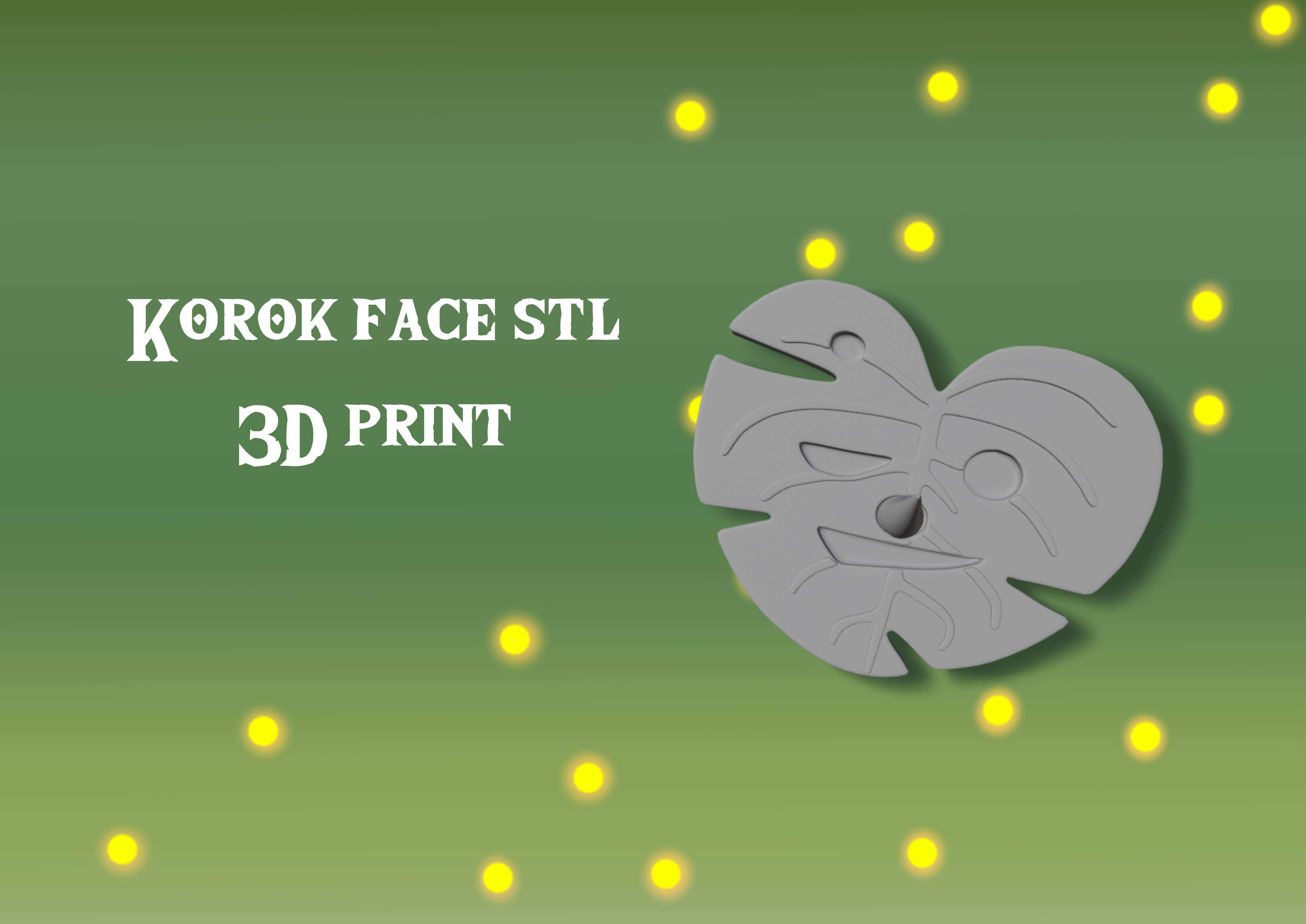 korok hoja cara 2 arte leyenda of zelda totk botw viento despertar 3D print model - Mito3D