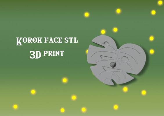 korok hoja cara 2 arte leyenda of zelda totk botw viento despertar 3d print model - Mito3D