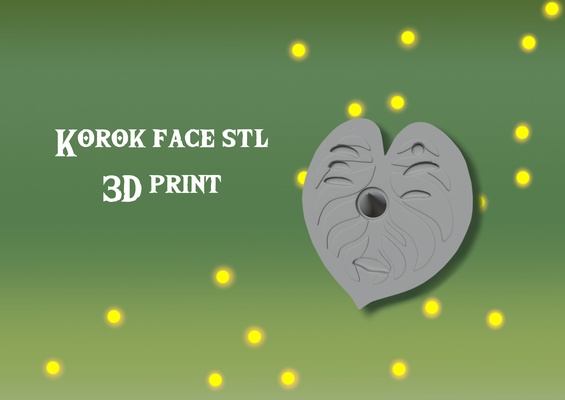 korok leaf face 4 art legend of zelda totk botw wind waker 3d print model - Mito3D