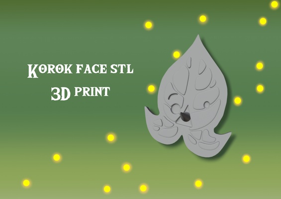 korok hoja cara 5 arte leyenda of zelda totk botw viento despertar 3d print model - Mito3D