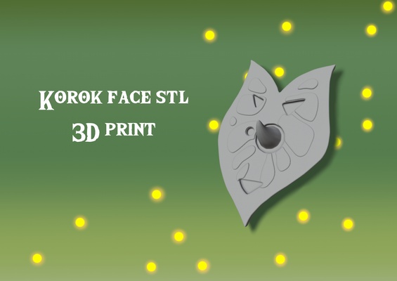 korok hoja cara 8 arte leyenda of zelda totk botw viento despertar 3d print model - Mito3D