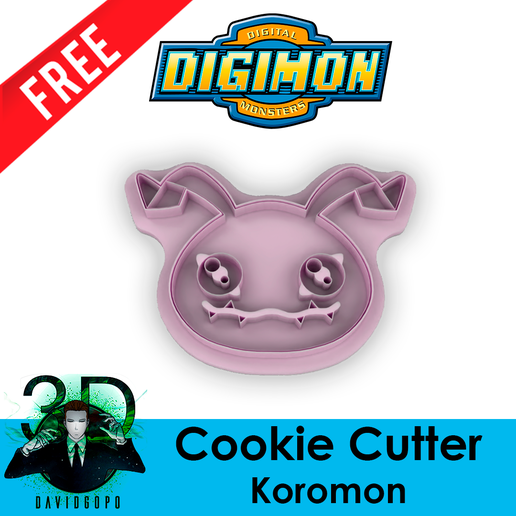 koromon cookie cutter digimon 3D print model - Mito3D