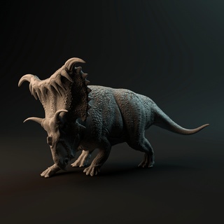 kosmoceratops angry 1-35 scale pre-supported dinosaur animal art creature dino figure lizard reptile statue miniature sculptures prehistoric extinct armored horned herbivore ceratopsid ceratopsidae 3d print model - Mito3D