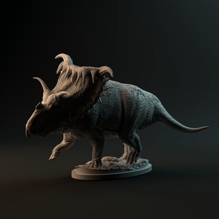 kosmoceratops running 1-35 scale pre-supported dinosaur animal art creature dino figure lizard reptile statue miniature sculptures prehistoric angry extinct armored horned herbivore ceratopsid ceratopsidae 3d print model - Mito3D