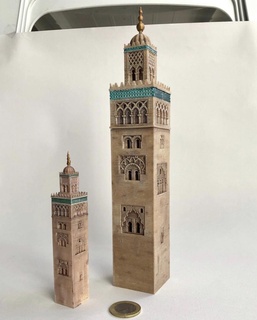 koutoubia minaret - marrakech morocco africa architecture medieval temple tower arabic mosque landmark torre islam islamic marrakesh maroc mosquee mezquita marruecos minarete 3d print model - Mito3D