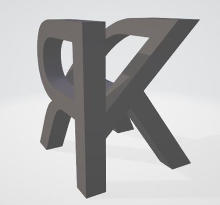 kr combination letters art 90 rotation art 3d suit 3d print model - Mito3D