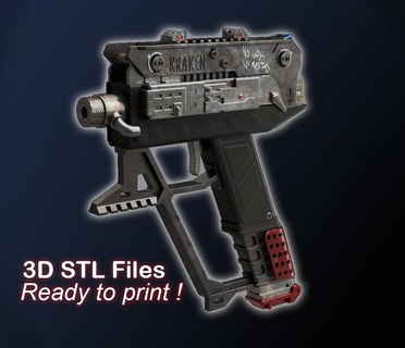 Kraken smg campo estrellas cosplay pistola réplica 3d print model - Mito3D