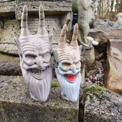 krampus - son of hel bust twisted xmas santa satan creepy weird cursed scary goth metal doom 3d print model - Mito3D