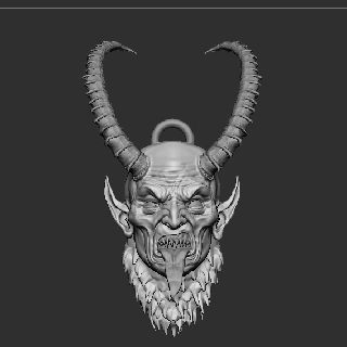 krampus necklace Art krampuslauf xmas devil horns demon 3d print model - Mito3D