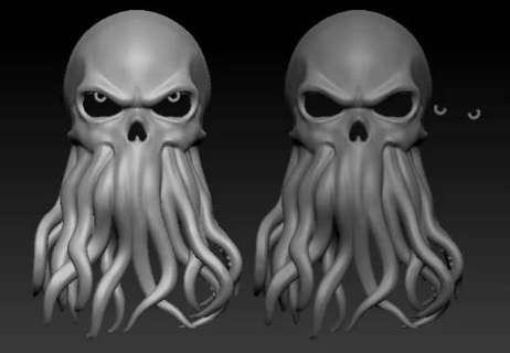 kranken defiler mask davy jones cthulhu led cosplay dark lord tentacle hentai squid 3d print model - Mito3D