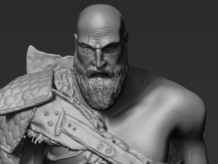 Kratos Krieg 3d drucken Modell Spiel Skulptur Statue Kunst Porträt Büste 3dprint Krieges Spiele Spielzeuge 3d print model - Mito3D