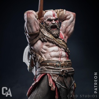 kratos 3d print Art godofwar ragnarok collectible statue 3dmodel god of war videogames games toys barbarian 3d print model - Mito3D