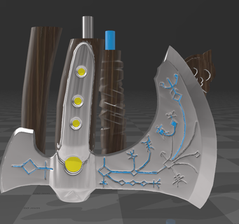 kratos axes god war gow axe frost laithan 3d print model - Mito3D