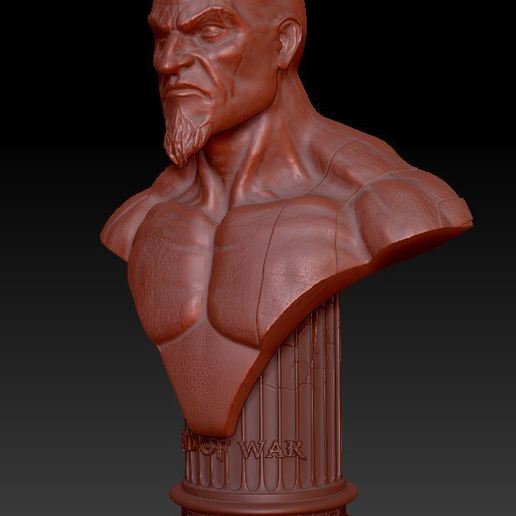 kratos busto a arte sideshow gamingheads gameofwar do videogame 3D print model - Mito3D