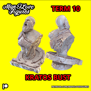 kratos bust games stl resin printer sculpt male god war 3d print model - Mito3D
