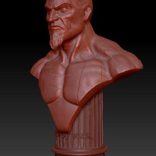 kratos büstü sanat sideshow gamingheads gameofwar video oyunu 3d print model - Mito3D