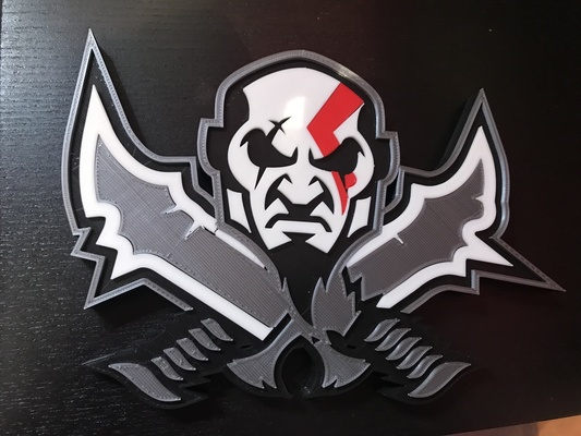 kratos dessin dieu of guerre gow sony playstation atreus ps porte clés affiche mimir 3d print model - Mito3D