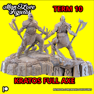 kratos full cut games stl resin printer sculpt male god war knife axe 3d print model - Mito3D