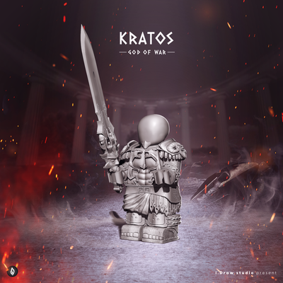 kratos dieu armure vol2 douane figurines guerre fantômesparta chaos lame monochrome jeux jouets gamestoys of olympe 3d print model - Mito3D