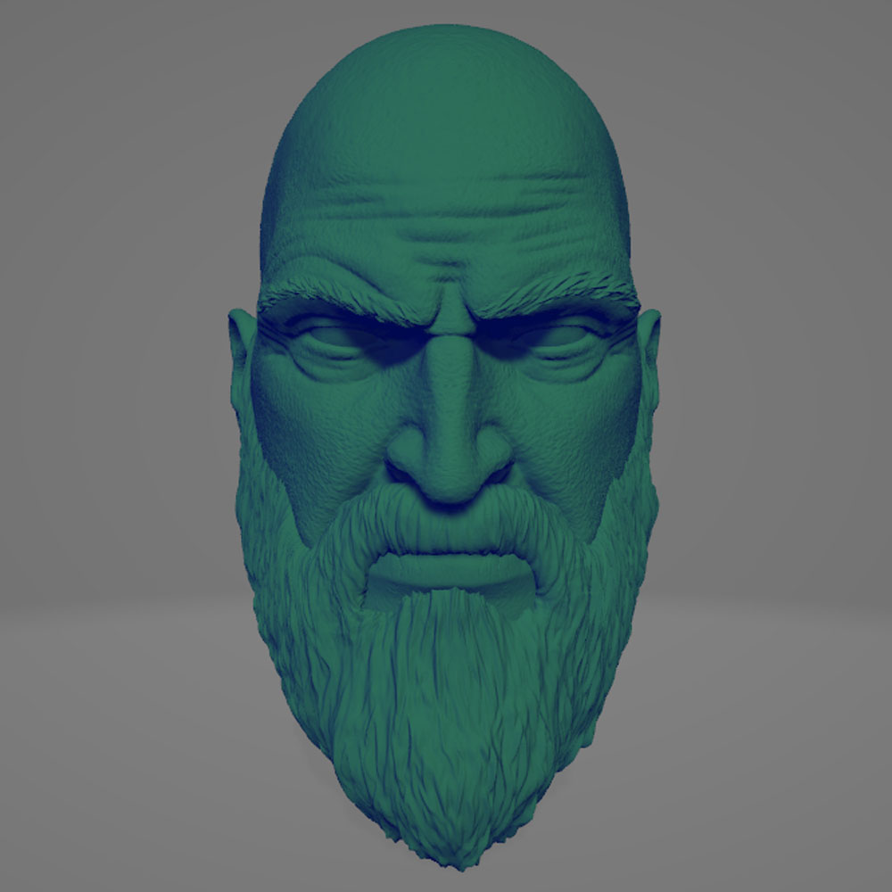 Kratos tête Dieu tueur dieu guerre Jeux Sony 3D print model - Mito3D