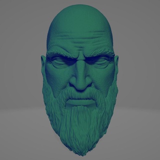kratos head god godkiller war games sony 3d print model - Mito3D