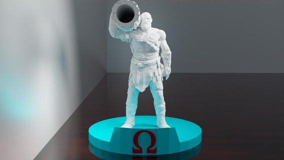 kratos pen holder - god war ragnarok support art replica 3d print model - Mito3D