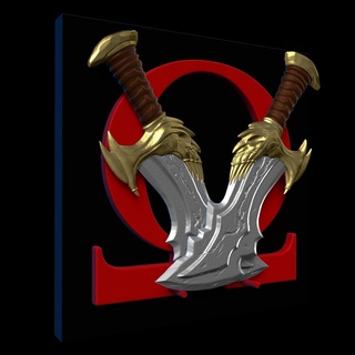 kratos espada caos pared placa 02 Dios guerra ragnarok thor Thor atreus 3d 3dprint zbrush stl 3d print model - Mito3D