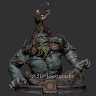 kratos troll - god war diorama gow game santa monica estatue collectible collectibles scultp print ps3 ps4 ps5 playstation atreus 4 3d print model - Mito3D