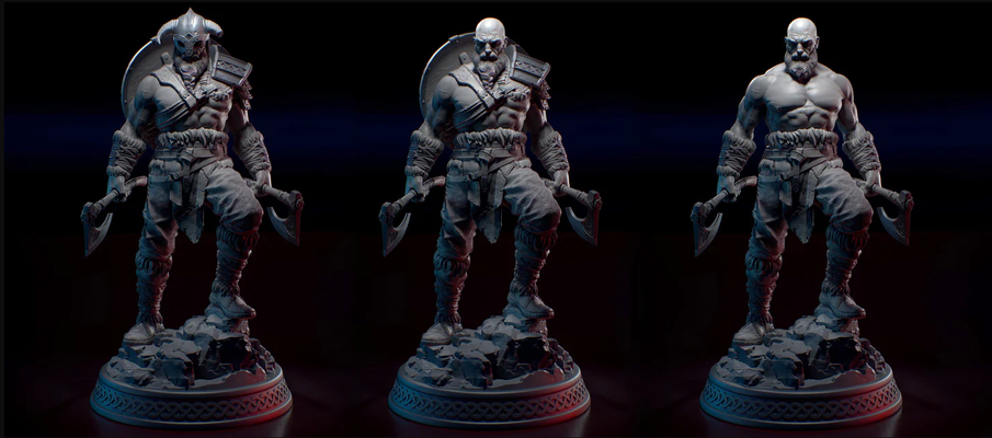 kratos viking sanat tanrı of savaş 3d print model - Mito3D