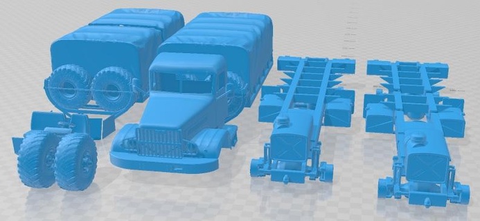 kraz 214 imprimível caminhão fenda escalextrico Tamiya rc miniz passatempo micro 3d print model - Mito3D