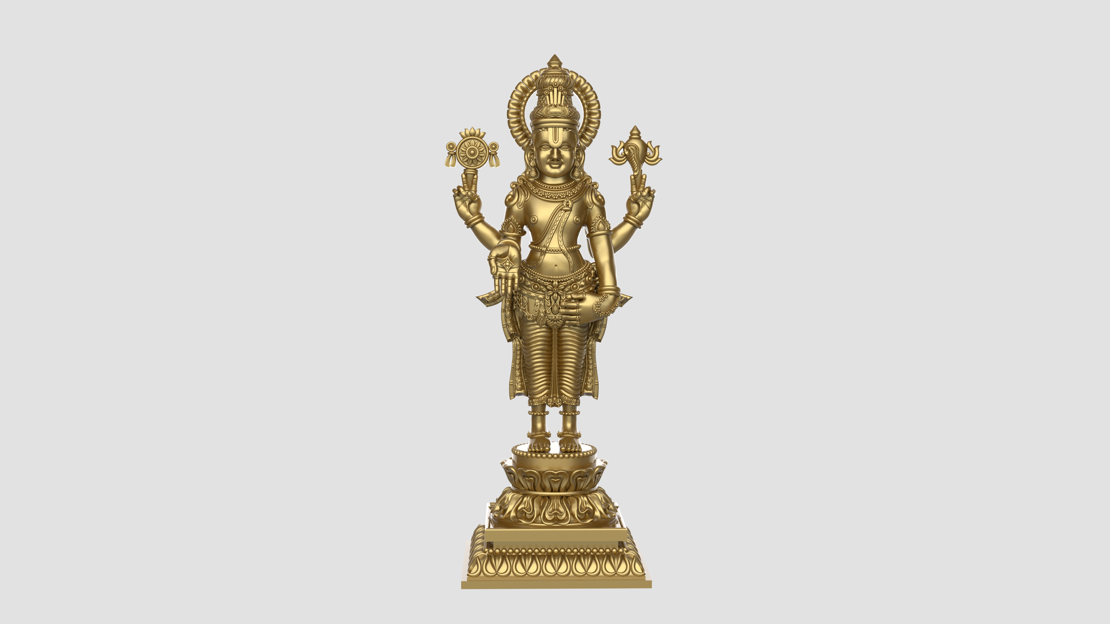 Krishna 3d print modèle fichier Vishnu Narayana krishna statue 3dprint model art sculpture indian god zbrush jewelry cad 3D print model - Mito3D
