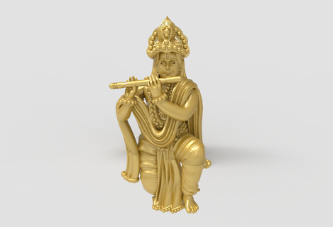Krishna 3d file2 dosya cad heykel Hintli Tanrı Kral stl baskı kolye takı 3d print model - Mito3D