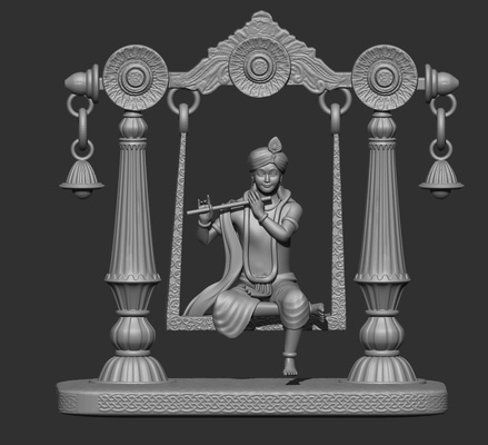 krishna murti idol showpiece home lord home decor statue hindu mythology 3d printing sculpture model stl file god indian india 3d print model - Mito3D