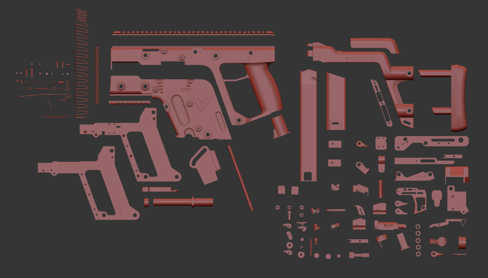 Kriss vecteur 3d modèle Jeu Kriss vecteur vecteur 3d modèle affaissement pistolet airsoft 3D print model - Mito3D