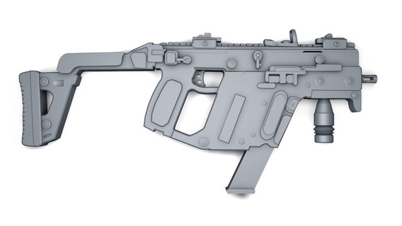 Kriss vecteur détaillé pistolet mitraillette modèle guerre arme vidéo Jeux 3d print model - Mito3D