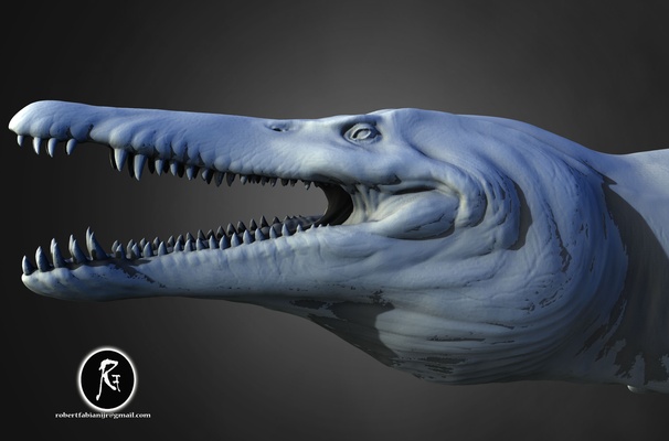 kronosaurus art marine reptile early cretaceous pliosaur prehistoric dragon fossils paleontology ancient creatures 3d print model - Mito3D