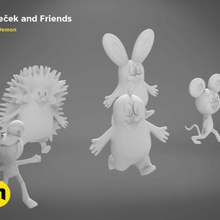 krtek sus amigos impresión 3d de la modelo art checa dibujos animados zdenk miler mole el erizo rana krtecek viejos ratón conejo figura juguete 3d print model - Mito3D