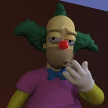 krusty clow simpson Omero bart i Simpson tv giocattolo arte burlone clown 3d print model - Mito3D