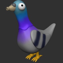 kruuu tonto paloma concepto art estilizada de dibujos animados la criatura animal pájaro 3d print model - Mito3D